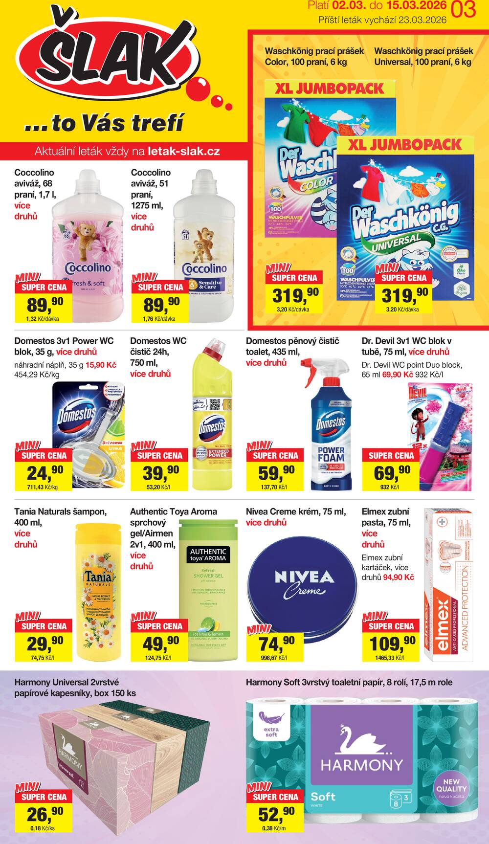 Leták Šlak - Šlak od 2.3. do 15.3.2026 - strana 1