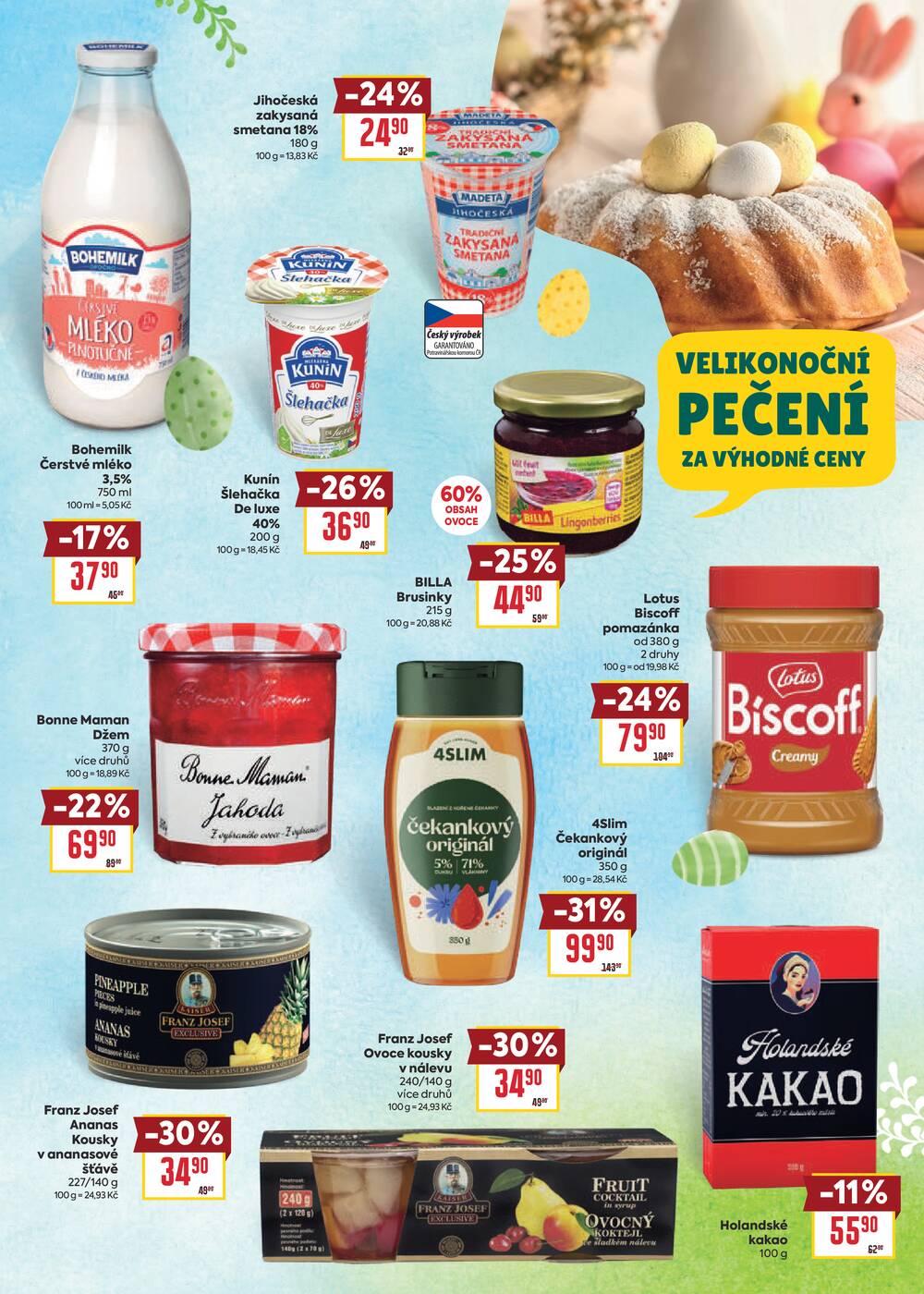 BILLA Velikonoce od 4.3. do 17.3.2026
