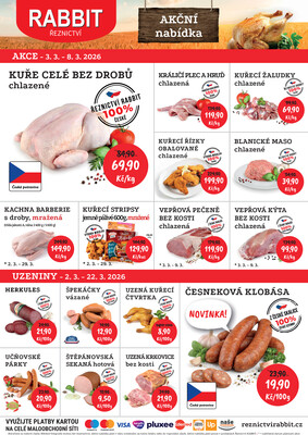 leták RABBIT řeznictví