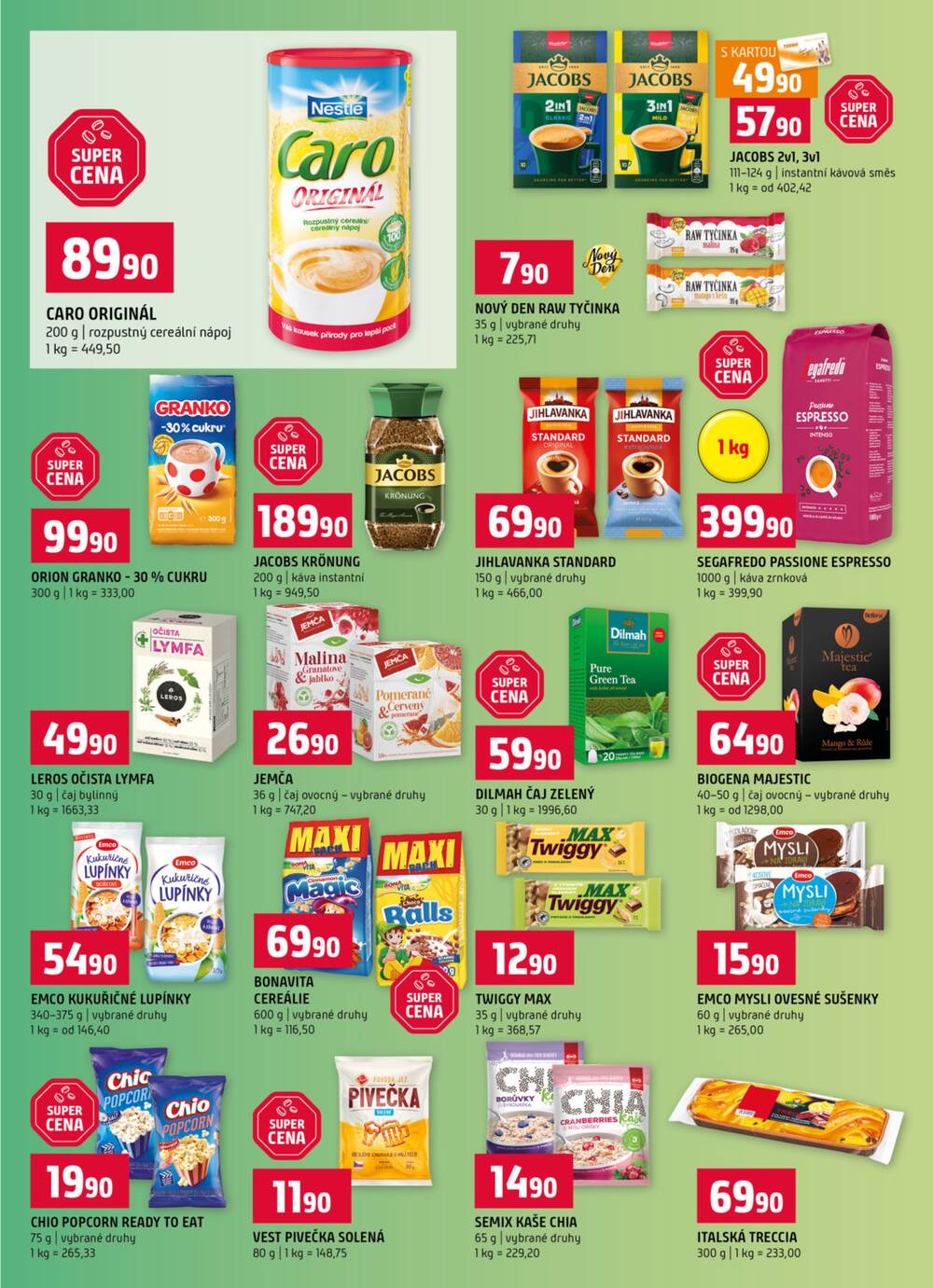 Terno České Budějovice, Hradec Králové, Olomouc, Třeboň, Trhové sviny, Bechyně, Týn nad Vltavou, Borovany od 4.3. do 10.3.2026