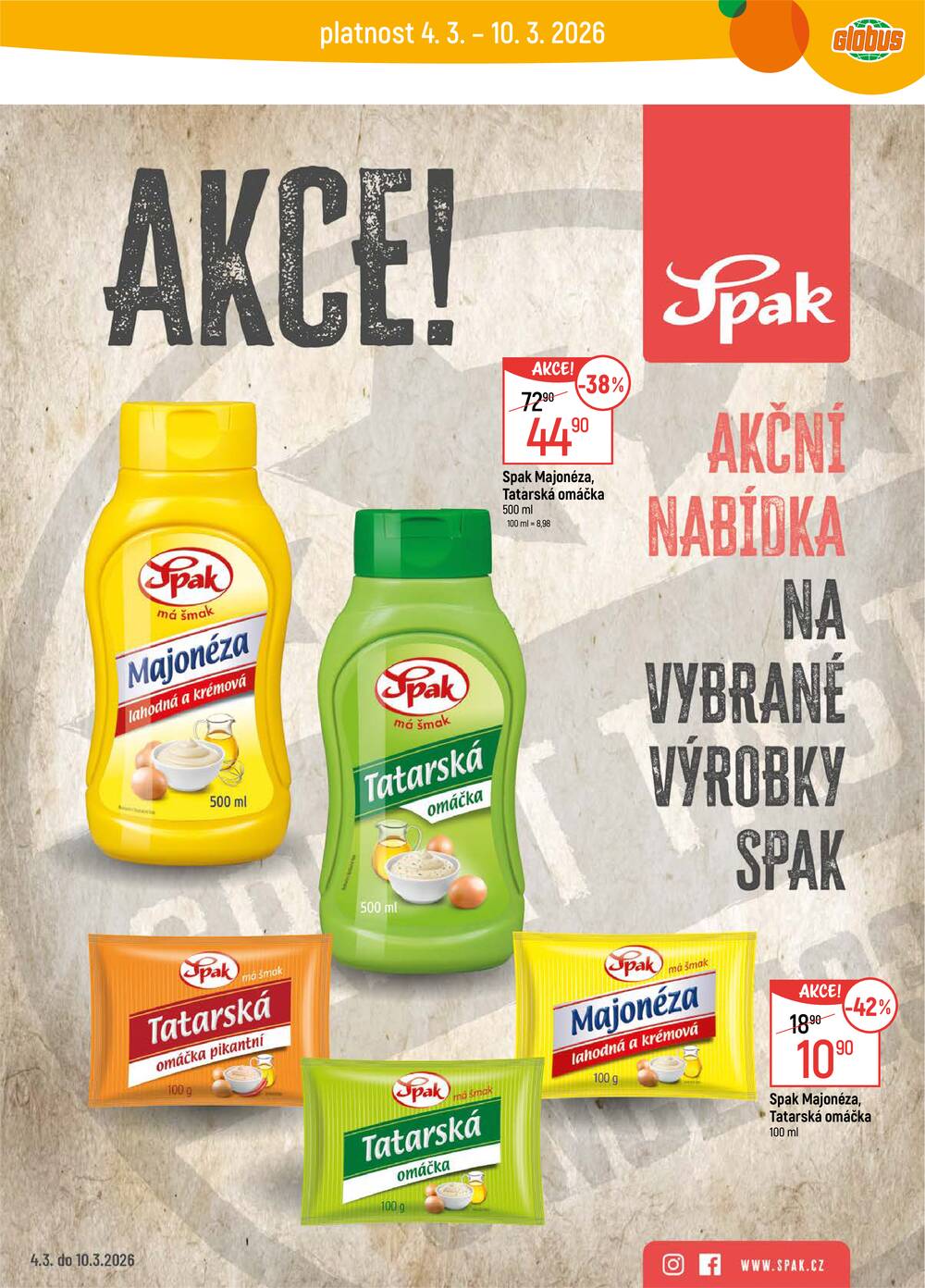 Akční leták Globus 4.3. - 10.3.2026 - Globus Praha - Centrum Černý Most