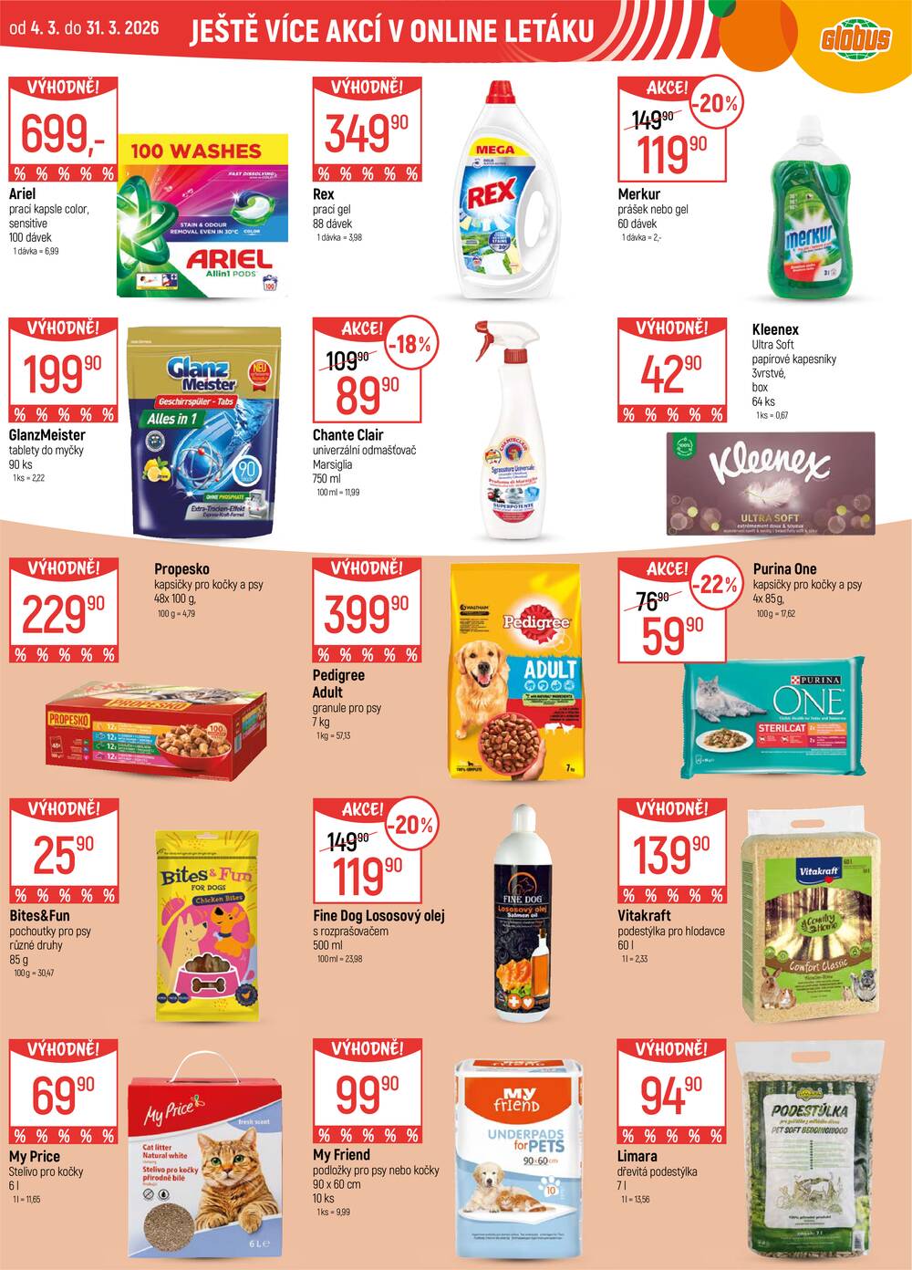 Akční leták Globus 4.3. - 10.3.2026 - Globus České Budějovice