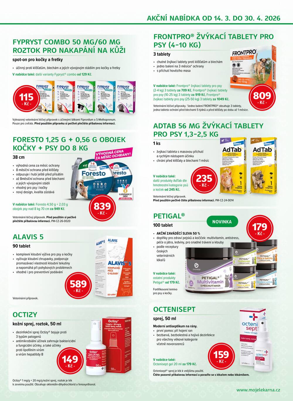 mojelekarna.cz od 14.3. do 30.4.2026