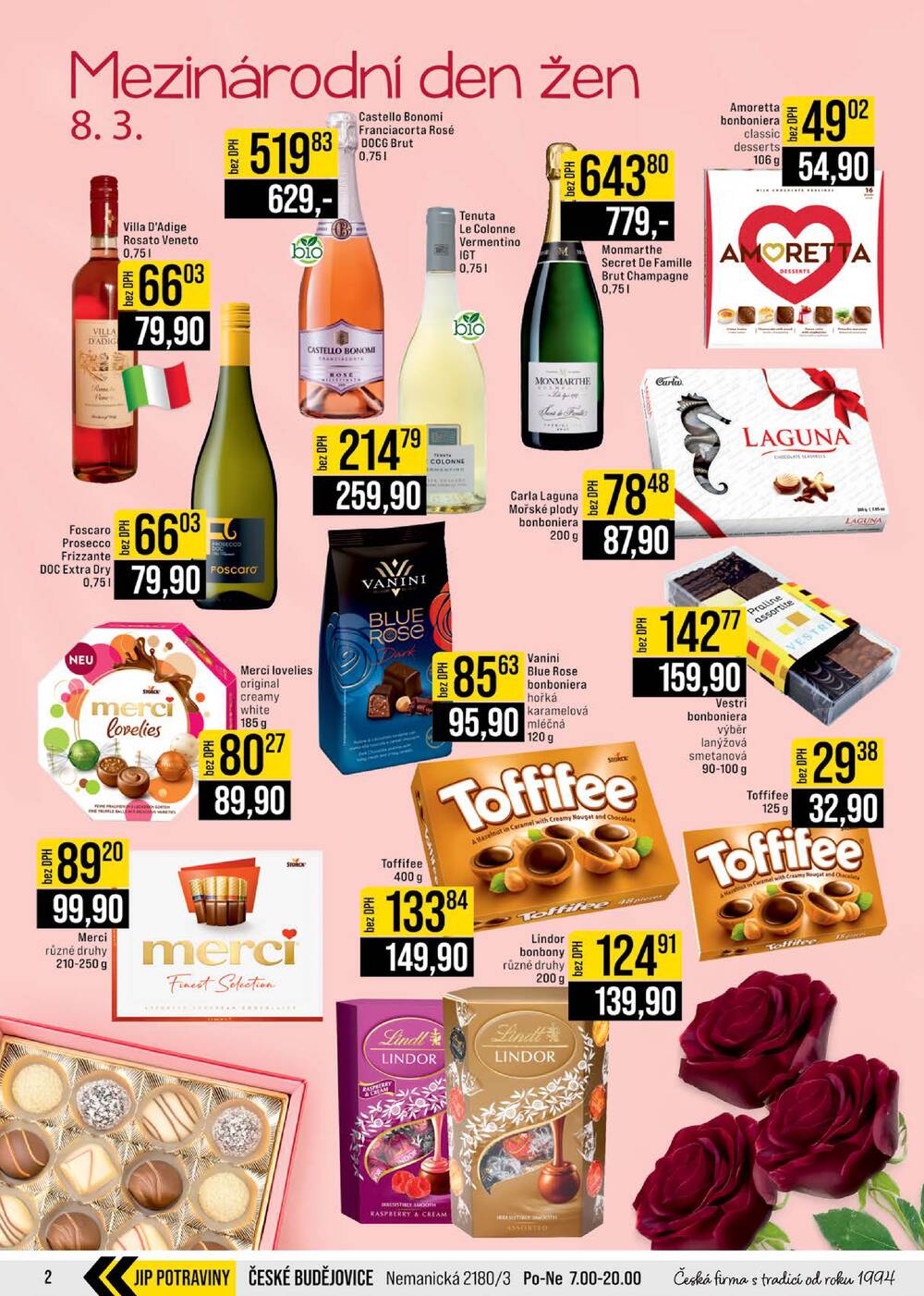 JIP Cash & Carry Brno, Praha, Ostrava, Jilemnice, Pardubice, Ostrava, Karlovy Vary, Olomouc a Zlín od 4.3. do 10.3.2026