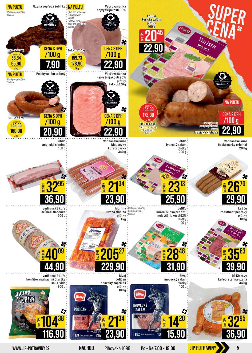 JIP Cash & Carry České Budějovice, Most, Náchod, Polička, Sušice a Svoboda nad Úpou od 4.3. do 10.3.2026