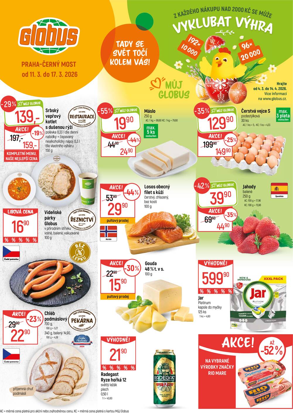 Leták Globus - Akční leták Globus 11.3. - 17.3.2026 - Globus Praha - Centrum Černý Most - strana 1
