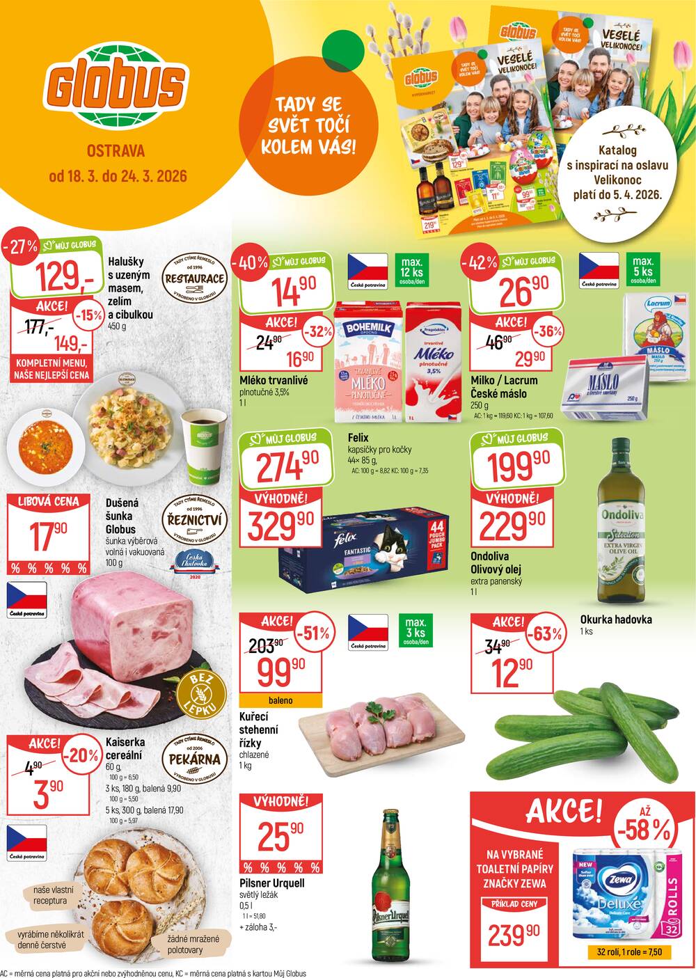 Leták Globus - Akční leták Globus 18.3. - 24.3.2026 - Globus Ostrava - strana 1