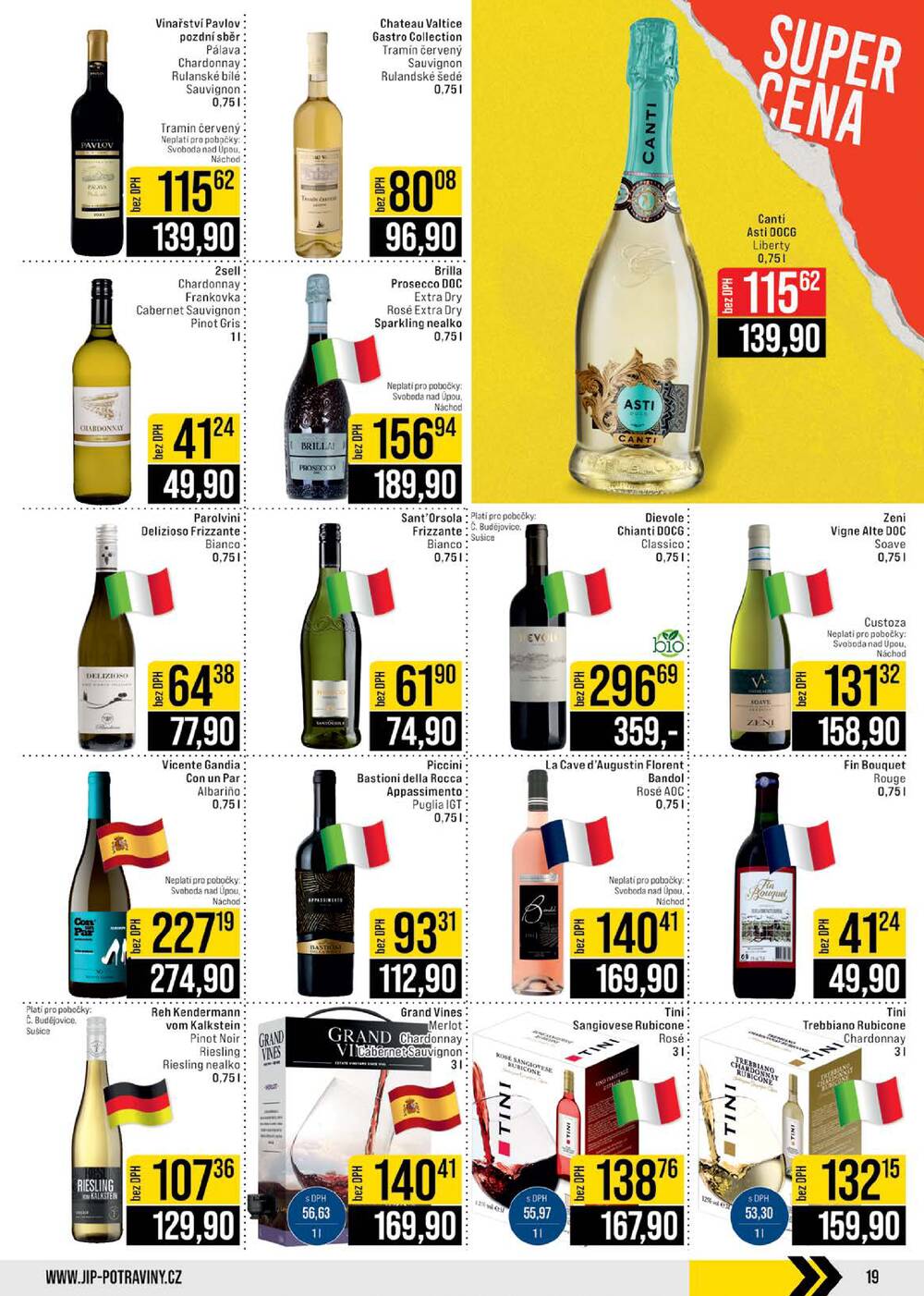 JIP Cash & Carry České Budějovice, Most, Náchod, Polička, Sušice a Svoboda nad Úpou od 18.3. do 24.3.2026