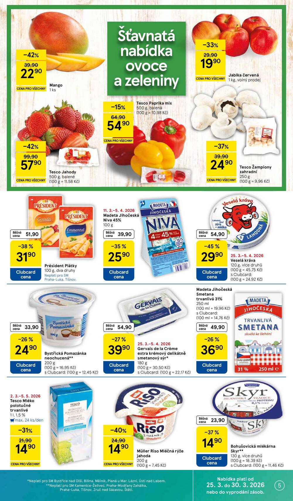 Tesco supermarkety od 25.3. do 30.3.2026