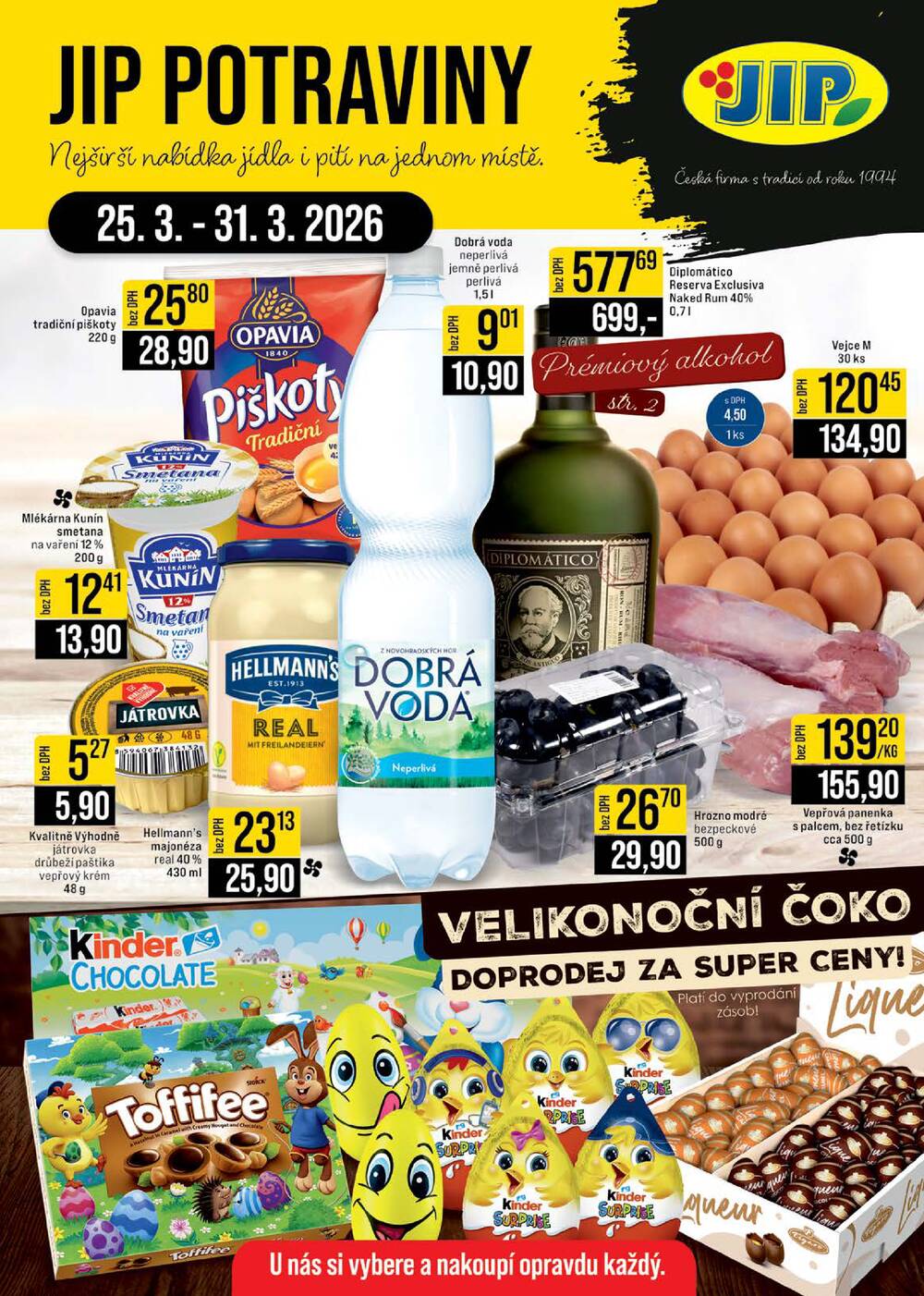 Leták JIP - JIP Cash & Carry České Budějovice, Most, Náchod, Polička, Sušice a Svoboda nad Úpou od 25.3. do 31.3.2026 - strana 1