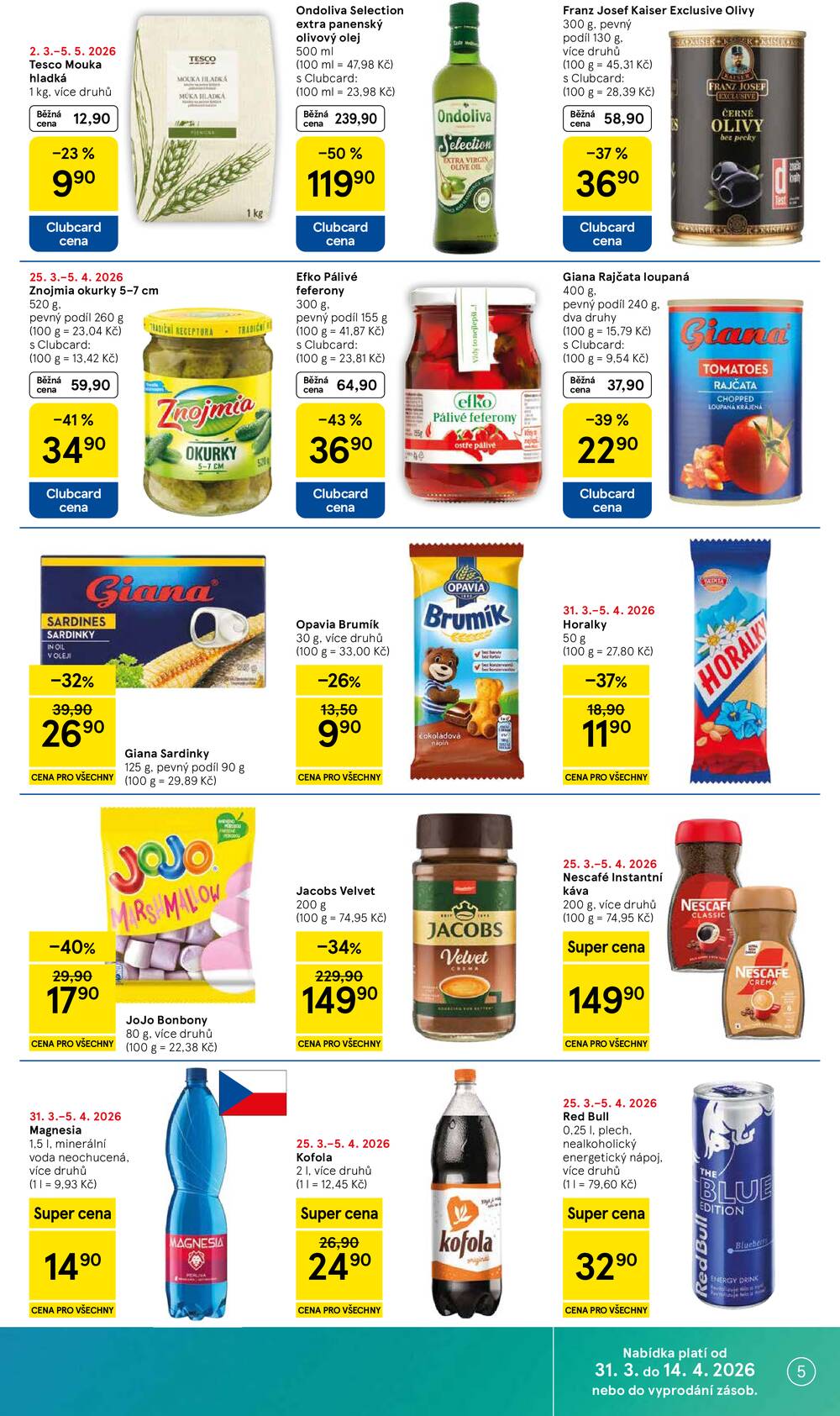 Tesco supermarkety od 31.3. do 5.4.2026