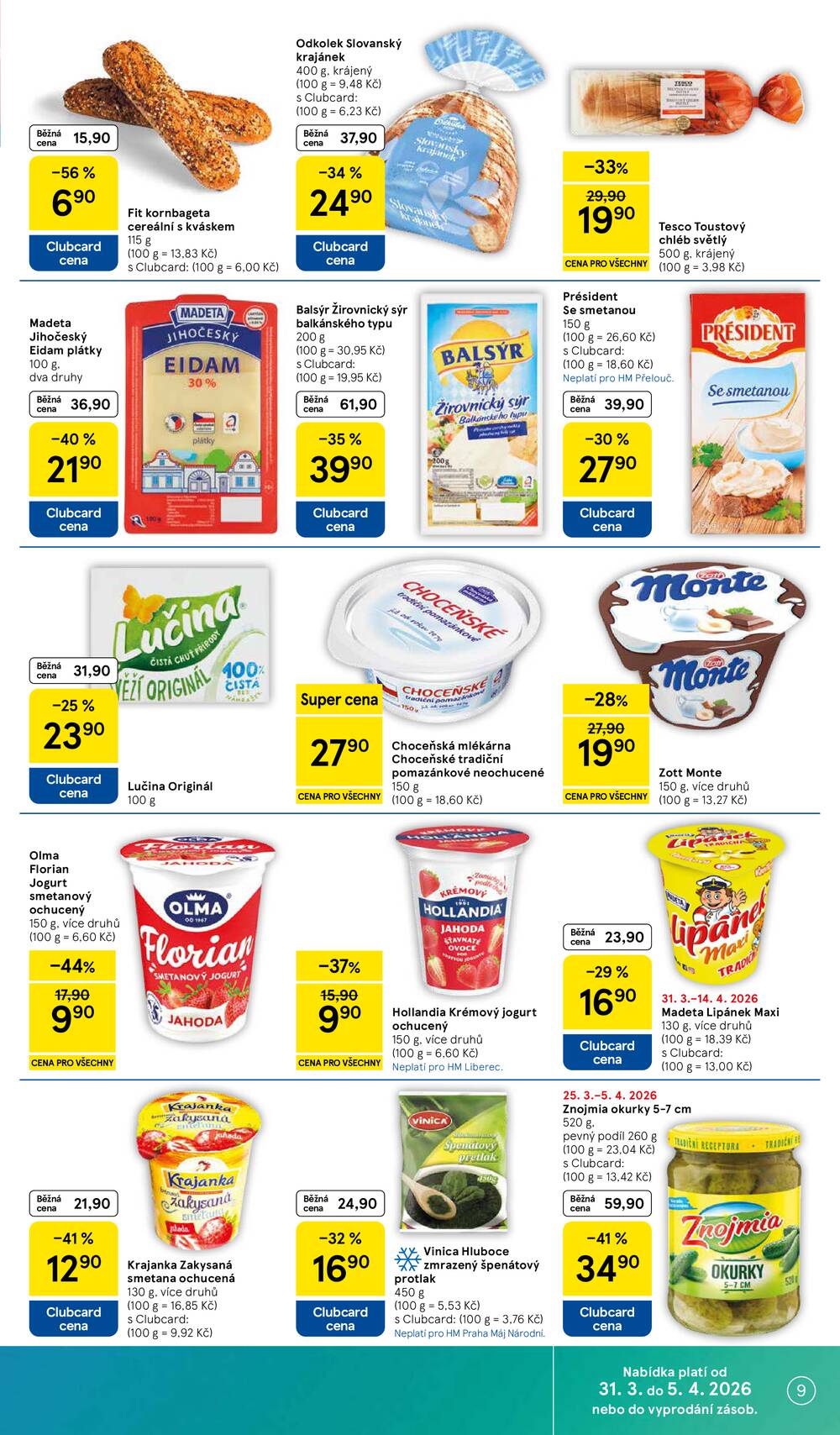 Tesco malé hypermarkety od 31.3. do 5.4.2026