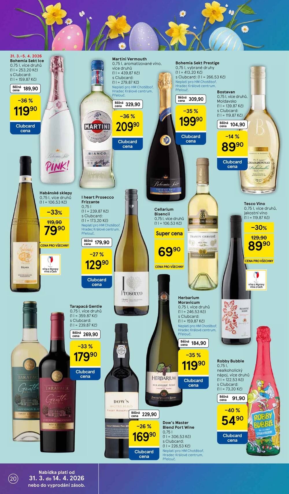 Tesco malé hypermarkety od 31.3. do 5.4.2026