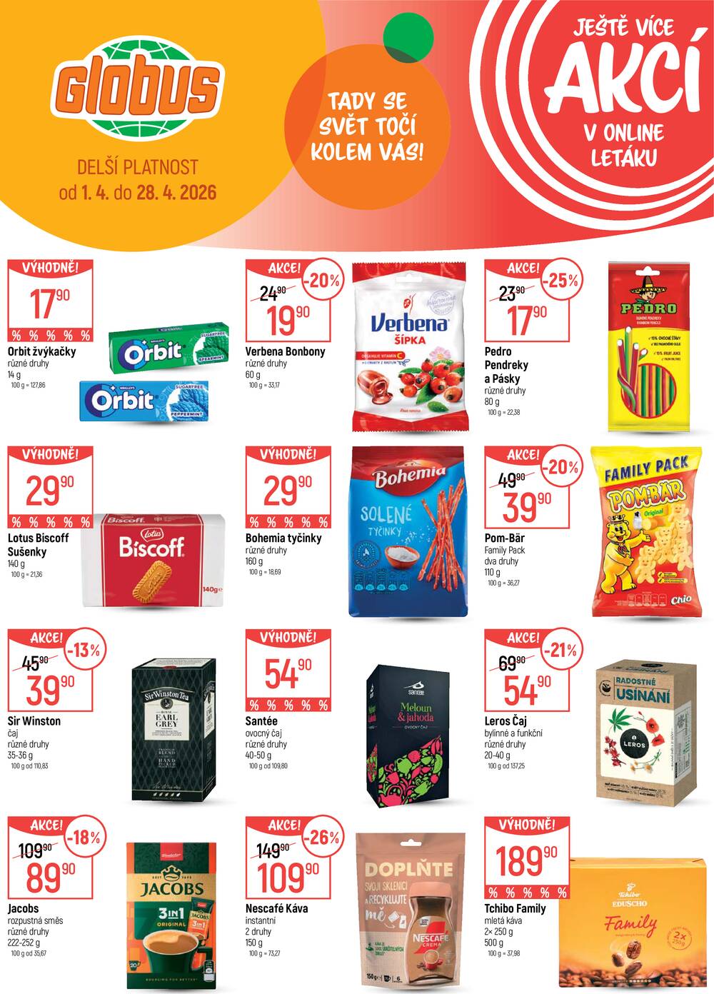 Akční leták Globus 1.4. - 7.4.2026 - Globus Praha - Zličín