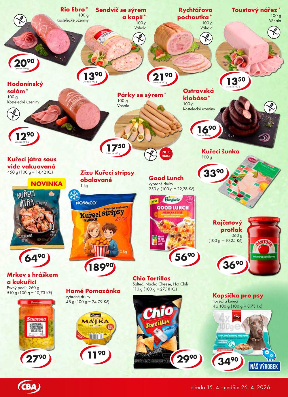 CBA potraviny od 15.4. do 26.4.2026