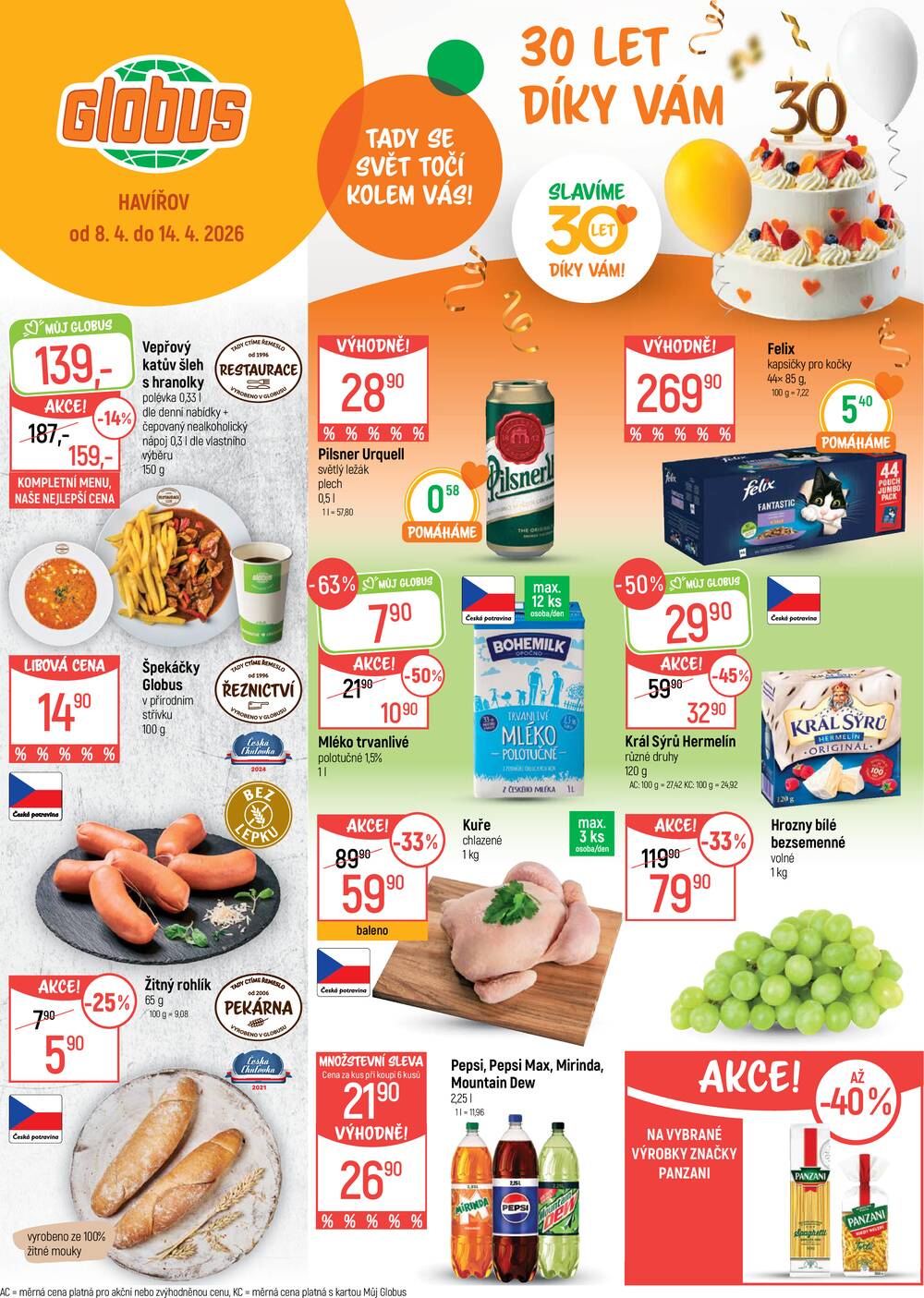 Leták Globus - Akční leták Globus 8.4. - 14.4.2026 - Globus Havířov - strana 1