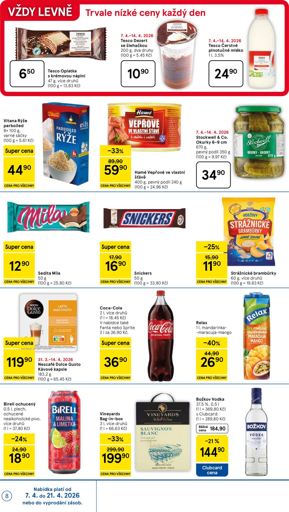 Tesco supermarkety od 7.4. do 14.4.2026