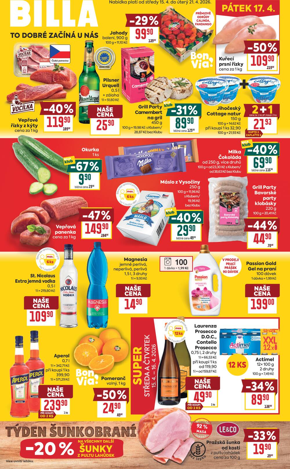 BILLA malý leták od 15.4. do 21.4.2026