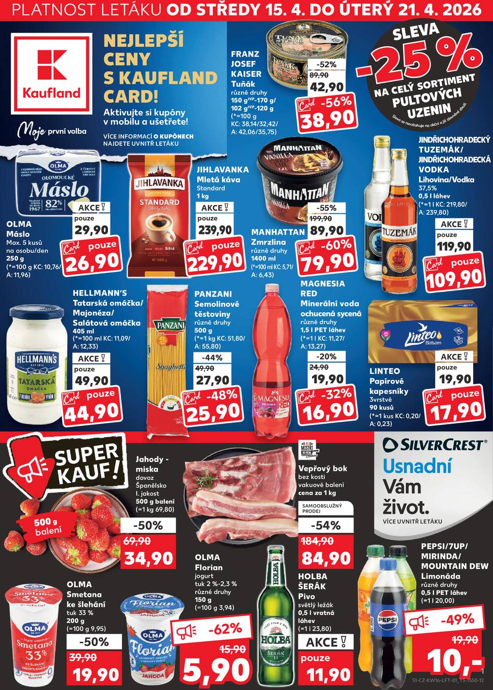 Leták Kaufland - Kaufland 15.4. - 21.4. - Kaufland - Praha 4 (Michle) - strana 1