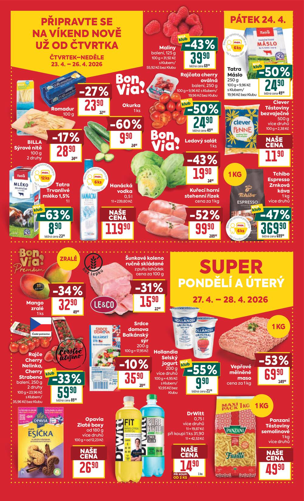 BILLA malý leták od 22.4. do 28.4.2026