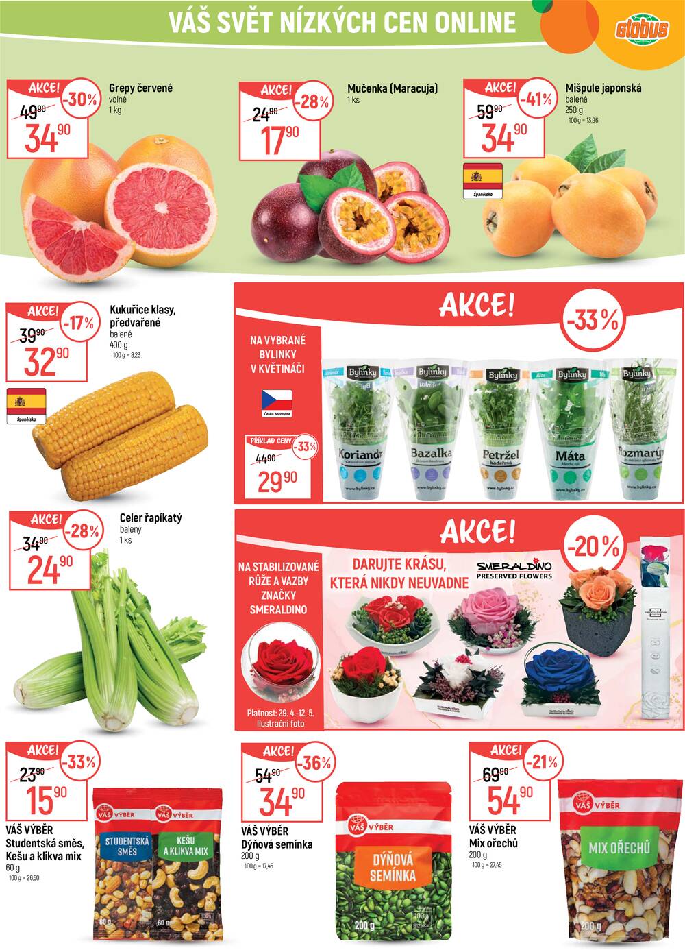 Akční leták Globus 29.4. - 5.5.2026 - Globus Trmice u Ústí nad Labem