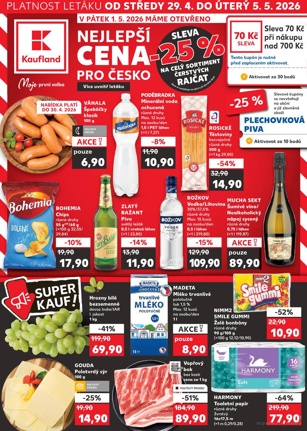 Leták Kaufland - Kaufland 29.4. - 5.5. - Kaufland - Praha 8 (Libeň) - strana 1