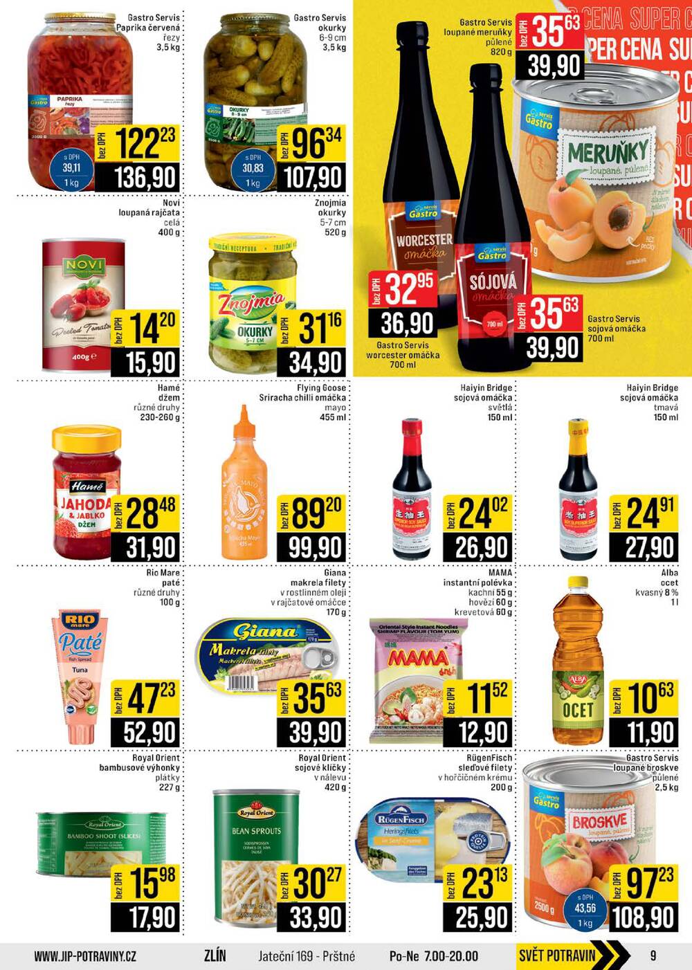 JIP Cash & Carry Brno, Praha, Ostrava, Jilemnice, Pardubice, Ostrava, Karlovy Vary, Olomouc a Zlín od 29.4. do 5.5.2026