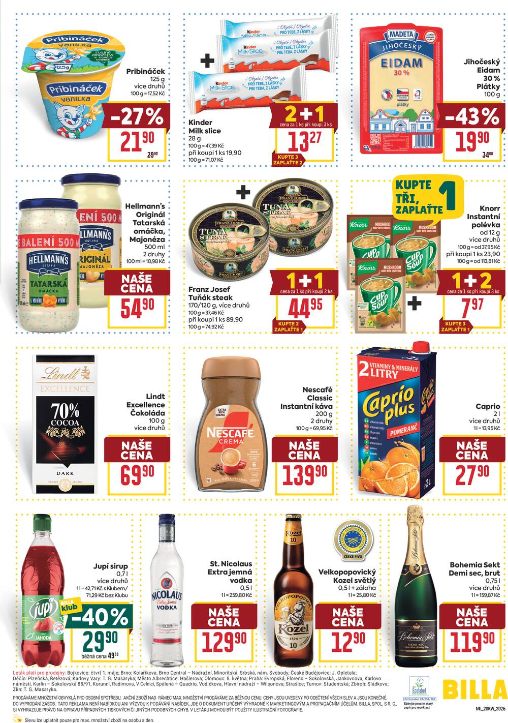 BILLA malý leták od 13.5. do 19.5.2026