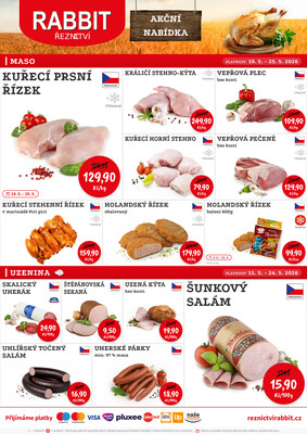 leták RABBIT řeznictví