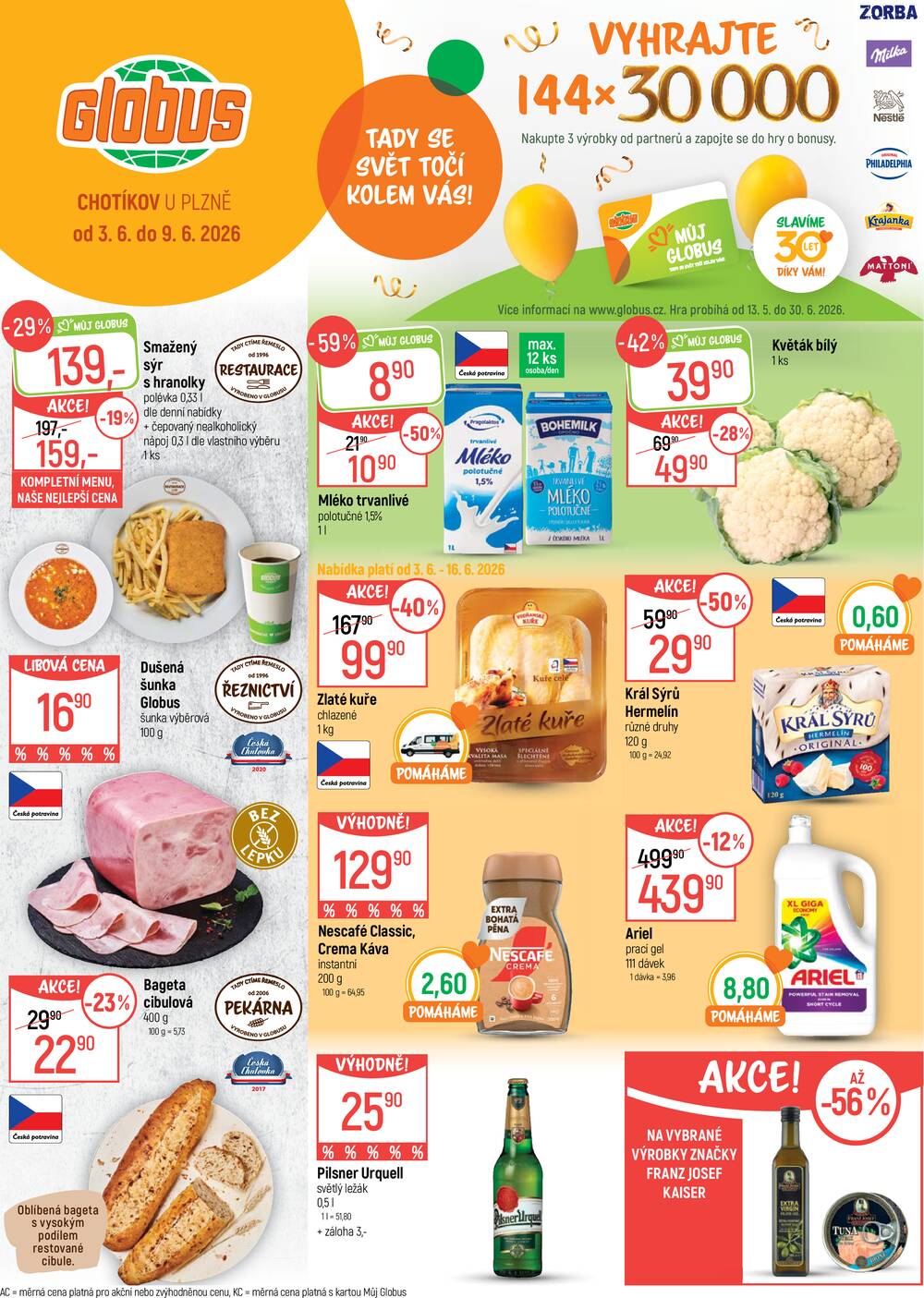 Akční leták Globus 3.6. - 9.6.2026 - Globus Chotíkov u Plzně