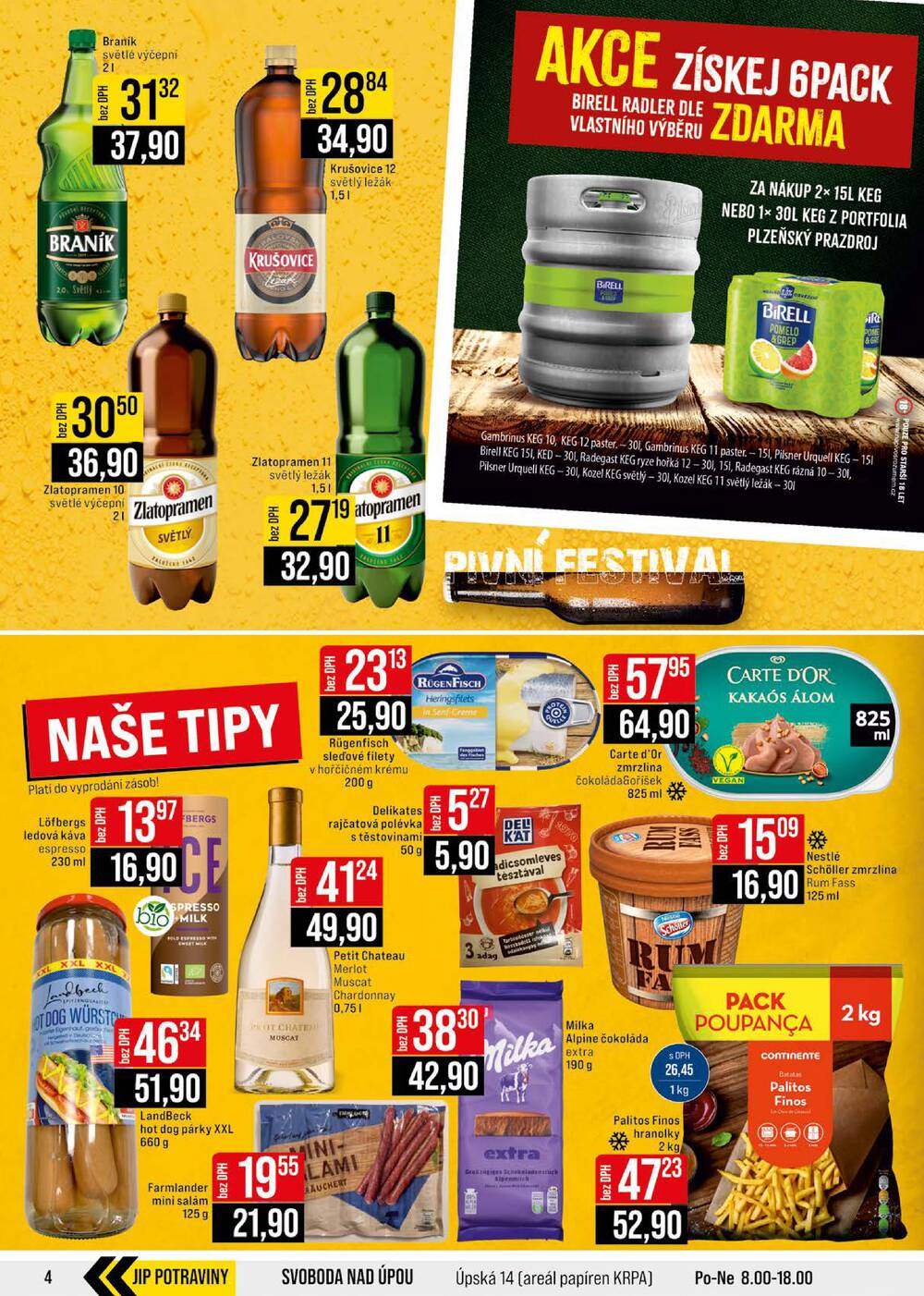 Leták JIP - JIP Cash & Carry České Budějovice, Most, Náchod, Polička, Sušice a Svoboda nad Úpou od 3.6. do 9.6.2026 - strana 4