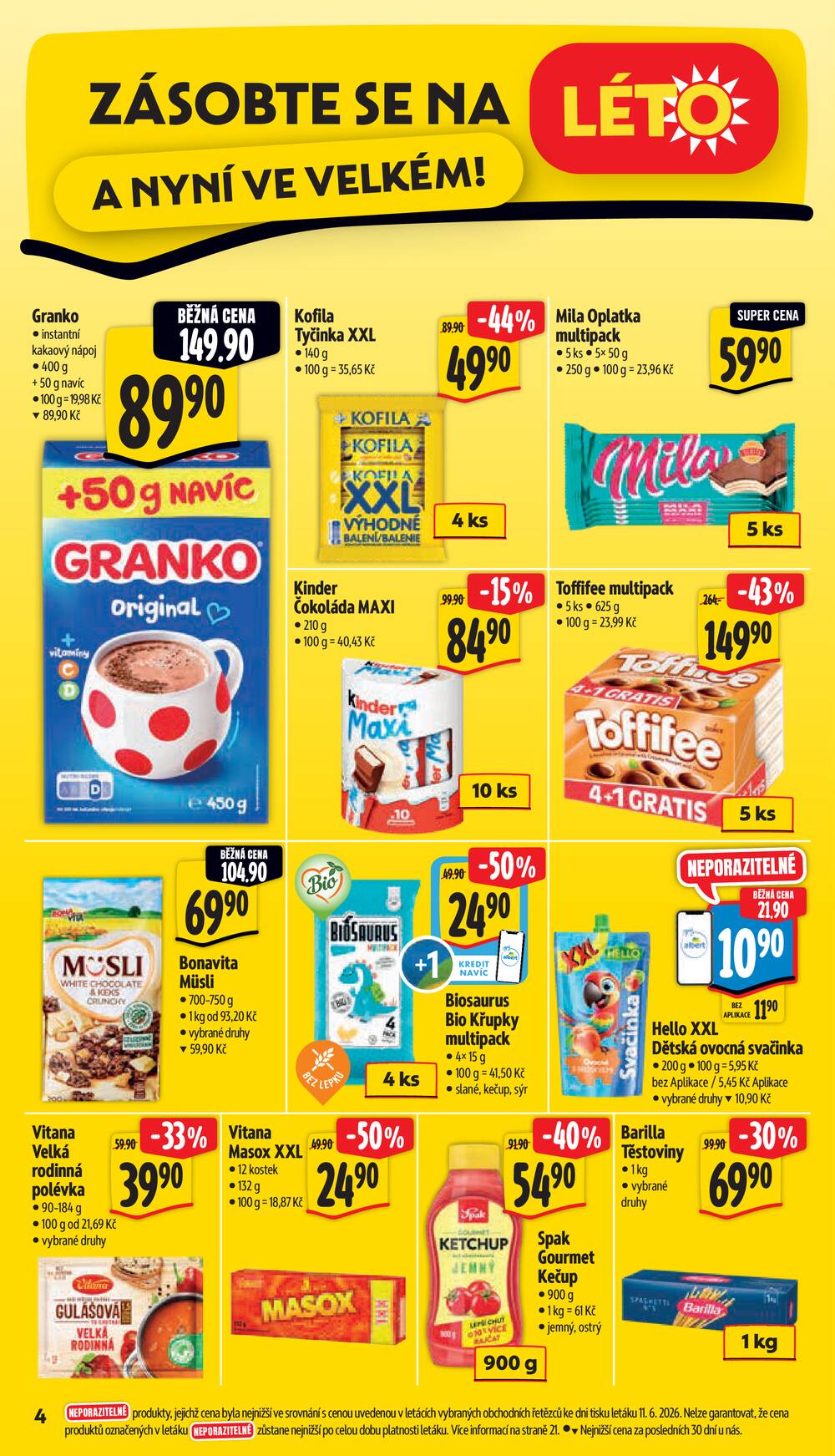 Leták Albert - Albert Supermarket od 17.6. do 23.6.2026 - strana 4 Leták Albert - Albert Supermarket od 17.6. do 23.6.2026 - strana 4