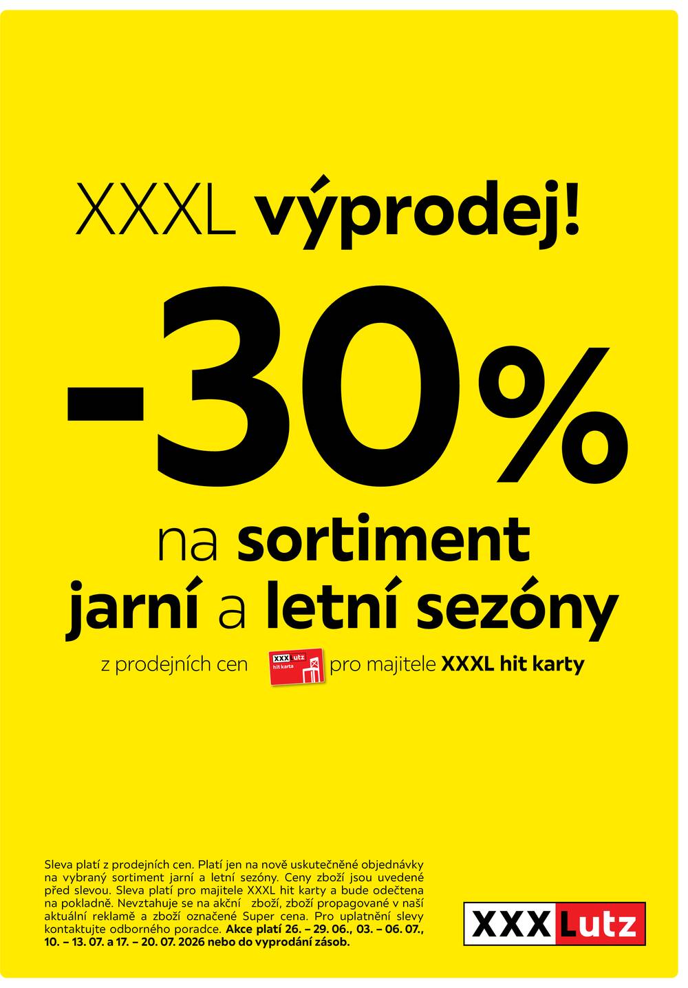 Leták XXXLutz - XXXLutz - 30 % na sortiment jarní a letní sezóny - strana 1