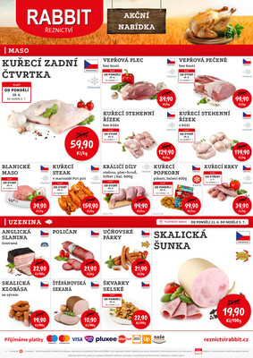 leták RABBIT řeznictví