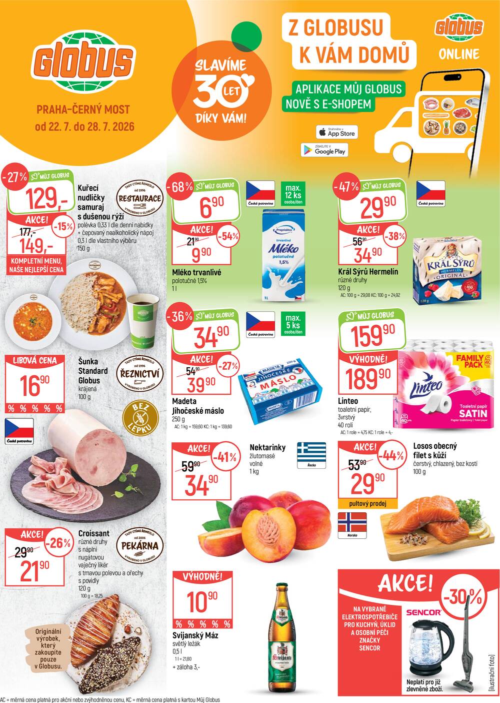 Akční leták Globus 22.7. - 28.7.2026 - Globus Praha - Centrum Černý Most
