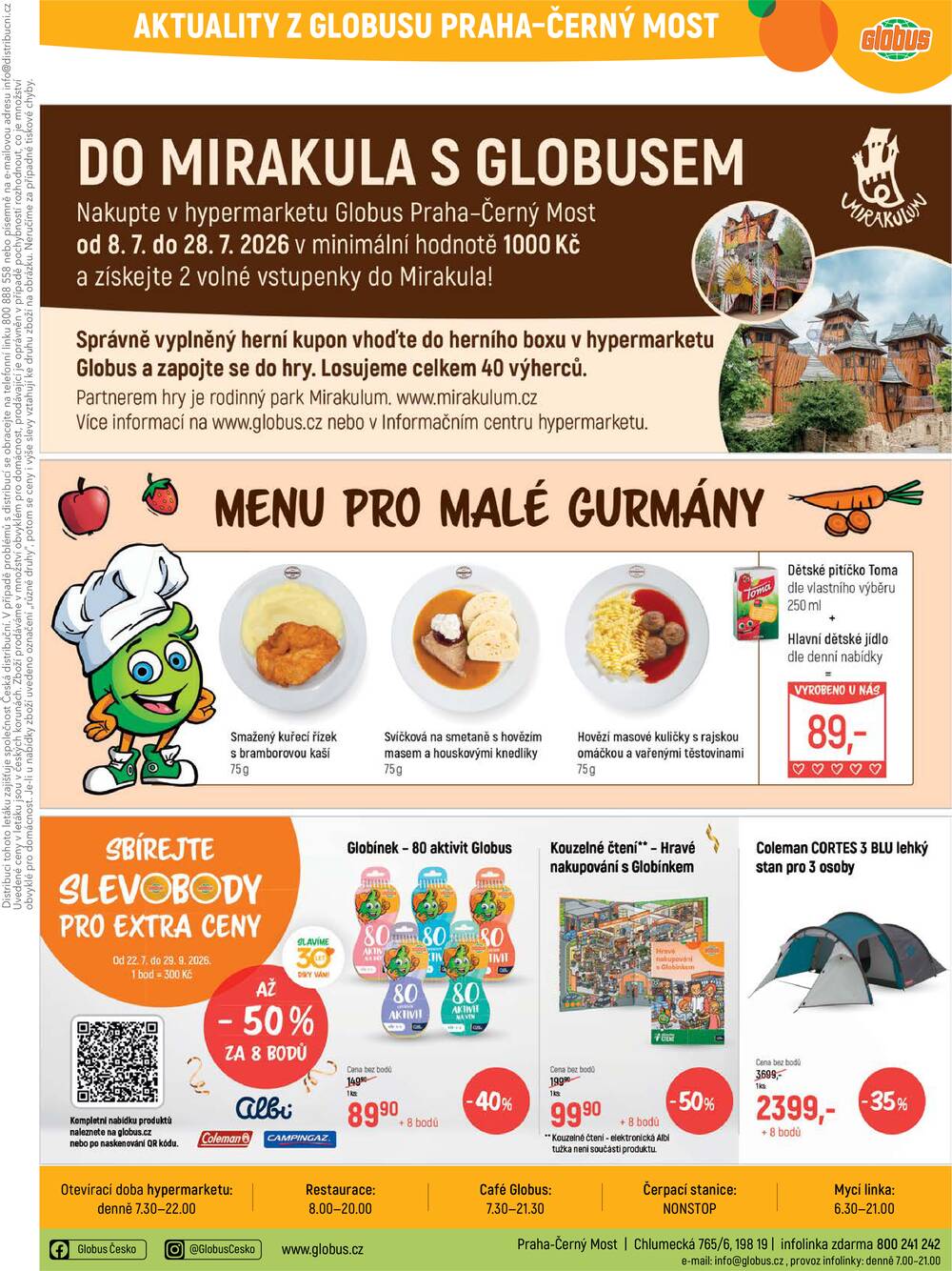 Akční leták Globus 22.7. - 28.7.2026 - Globus Praha - Centrum Černý Most