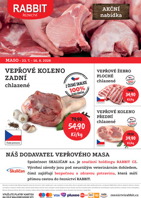 leták RABBIT řeznictví