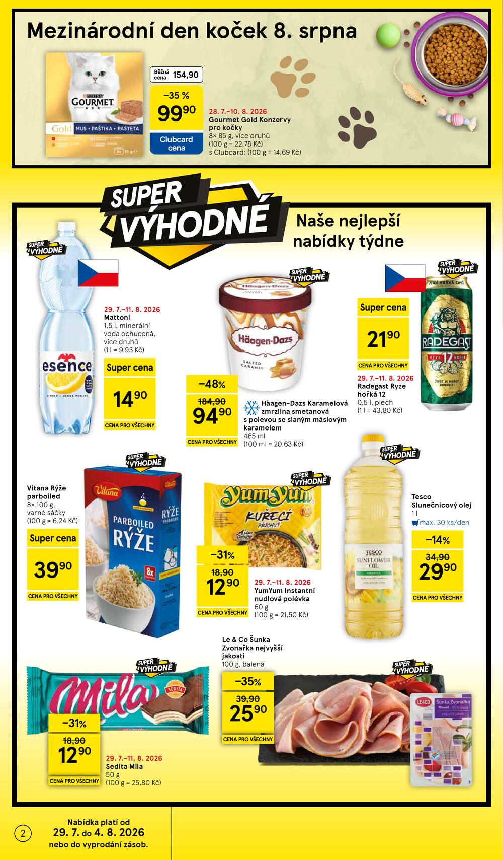 Tesco supermarkety od 29.7. do 4.8.2026