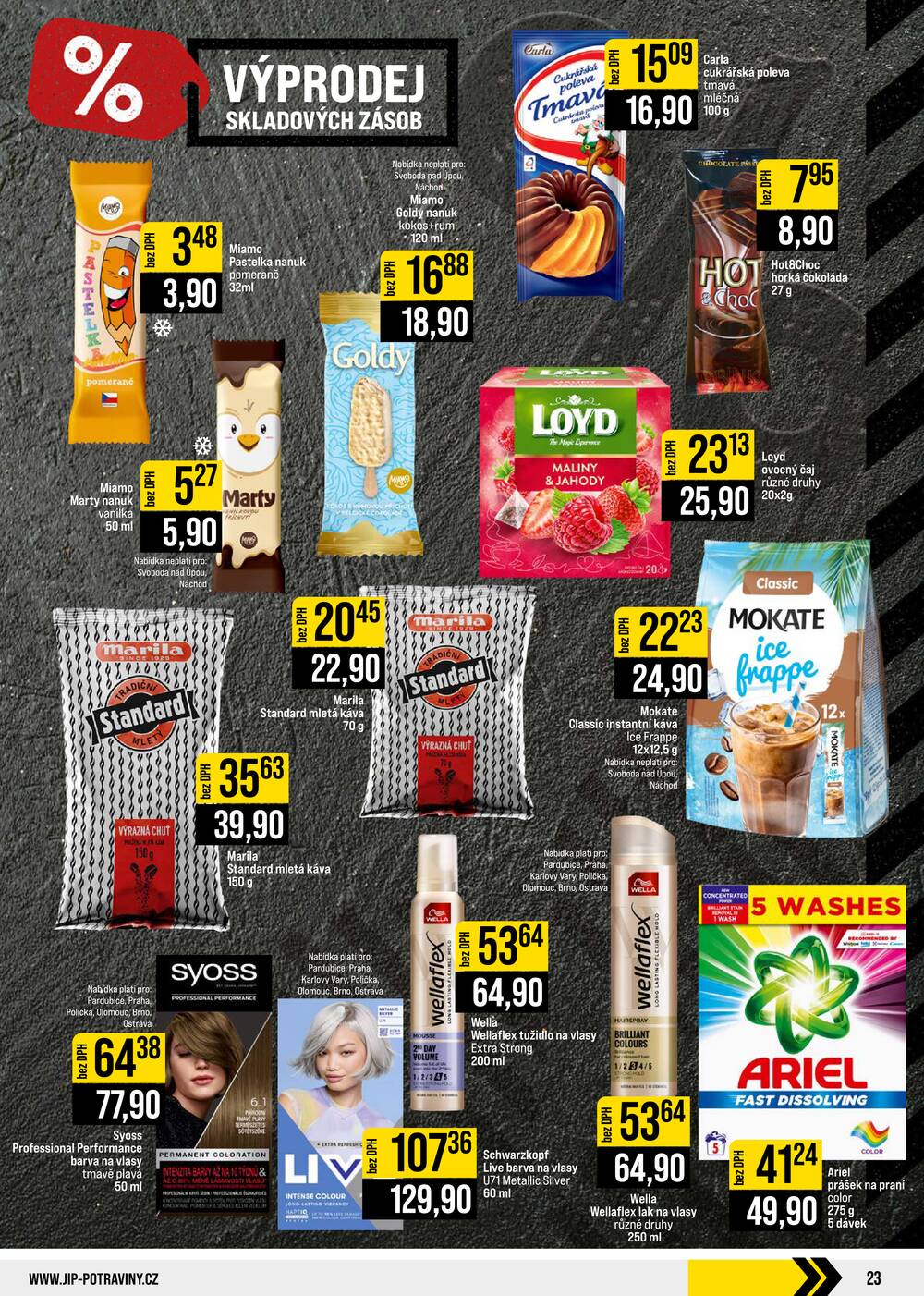JIP Cash & Carry České Budějovice, Most, Náchod, Polička, Sušice a Svoboda nad Úpou od 29.7. do 4.8.2026
