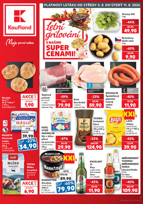 Leták Kaufland 5.8. - 11.8. - Kaufland - Plzeň (Sukova)