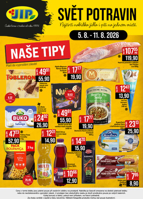 JIP Cash & Carry Brno, Praha, Ostrava, Jilemnice, Pardubice, Ostrava, Karlovy Vary, Olomouc a Zlín od 5.8. do 11.8.2026