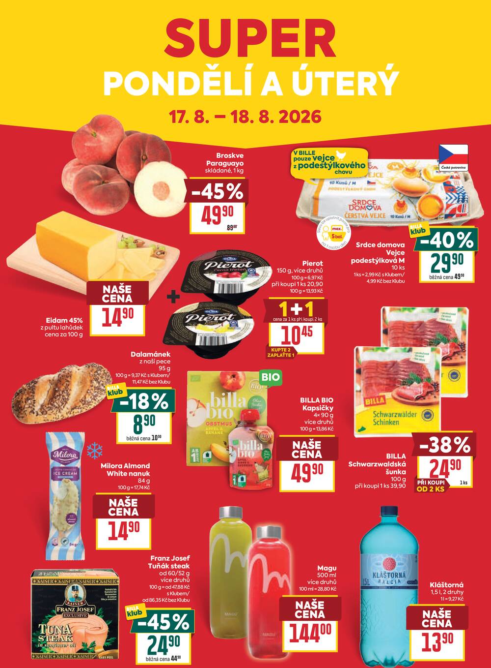 BILLA malý leták od 12.8. do 18.8.2026
