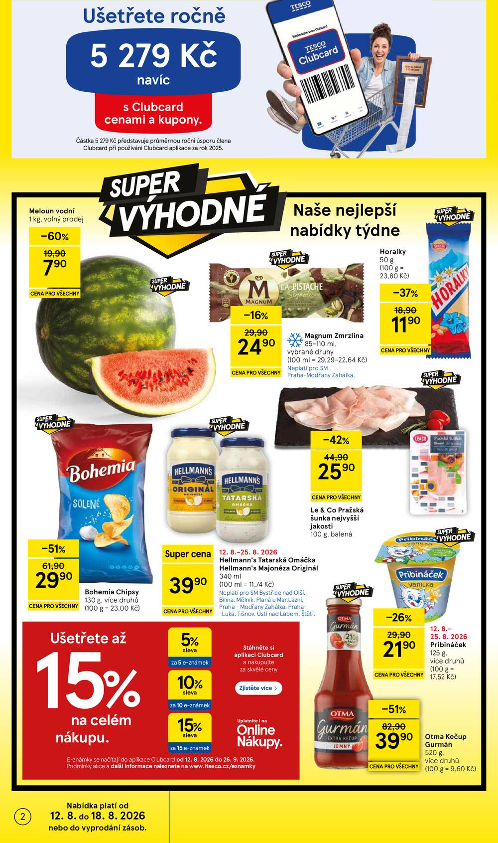 Tesco supermarkety od 12.8. do 18.8.2026