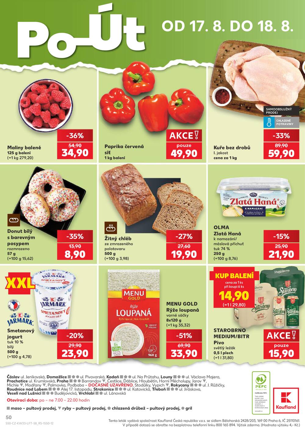 Leták Kaufland - Kaufland 12.8. - 18.8. - Kaufland Praha Čestlice - strana 50