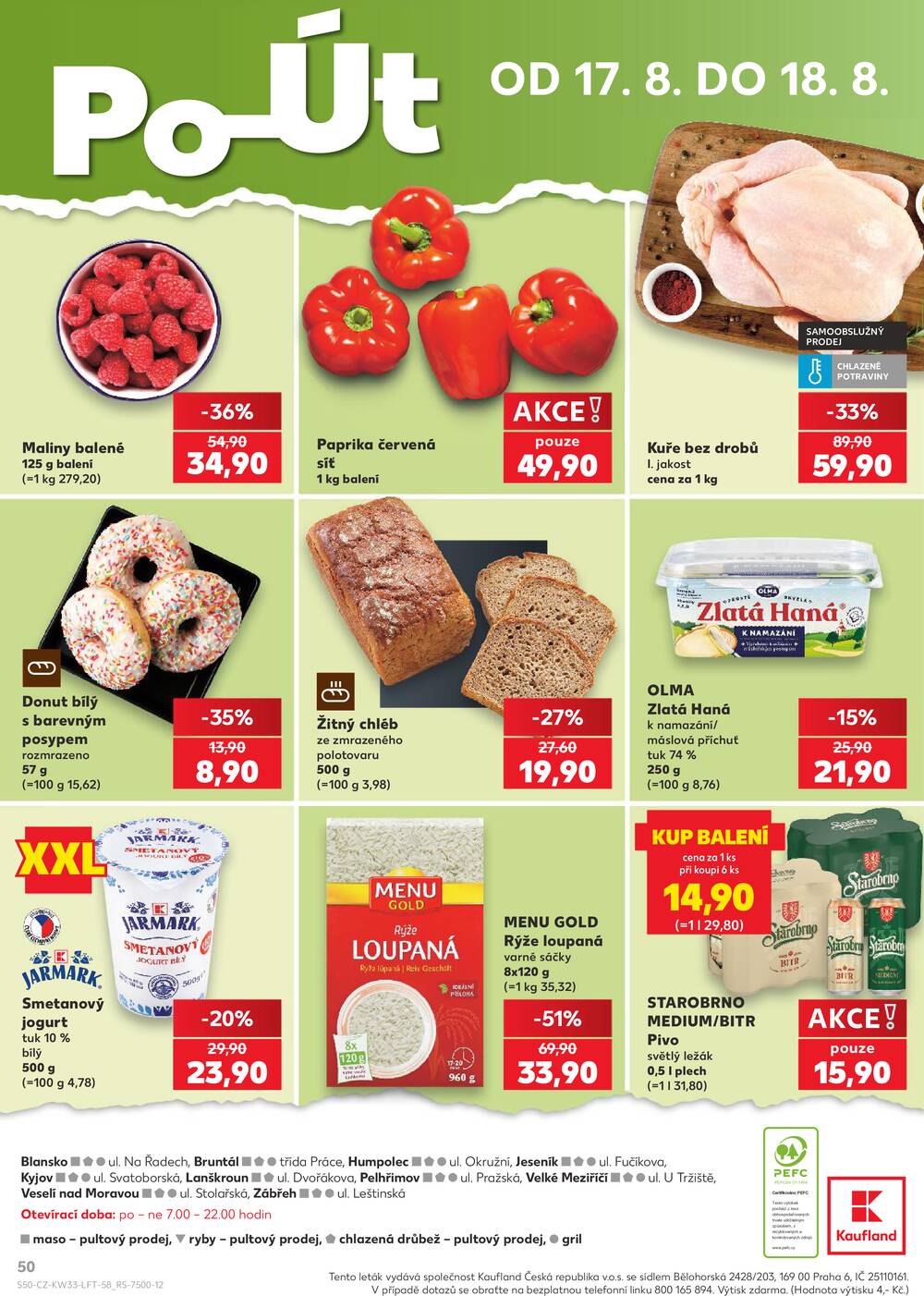 Leták Kaufland - Kaufland 12.8. - 18.8. - Kaufland Humpolec - strana 50 Leták Kaufland - Kaufland 12.8. - 18.8. - Kaufland Humpolec - strana 50