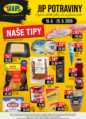 JIP Cash & Carry České Budějovice, Most, Náchod, Polička, Sušice a Svoboda nad Úpou od 19.8. do 25.8.2026