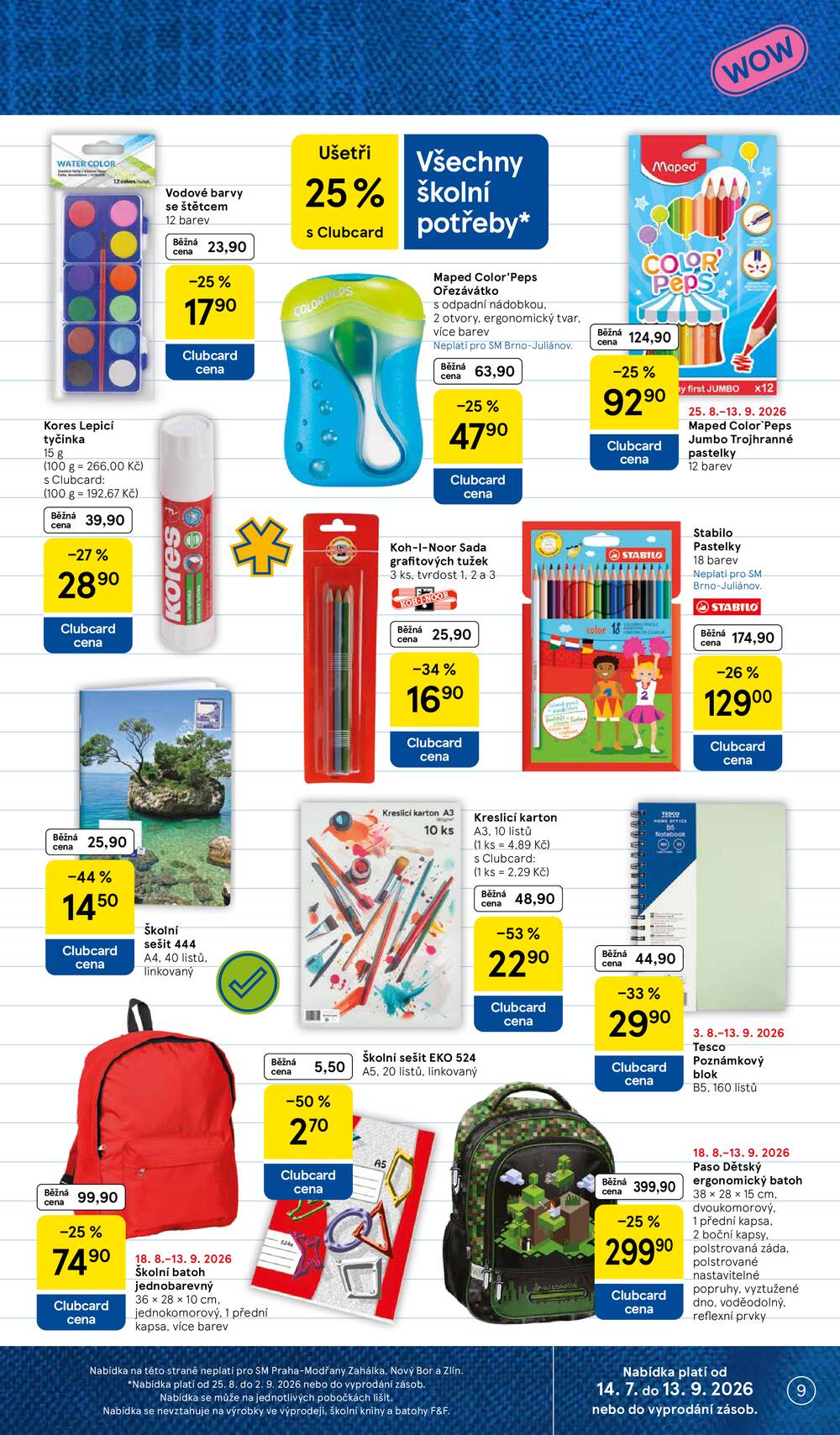 Tesco supermarkety od 26.8. do 1.9.2026