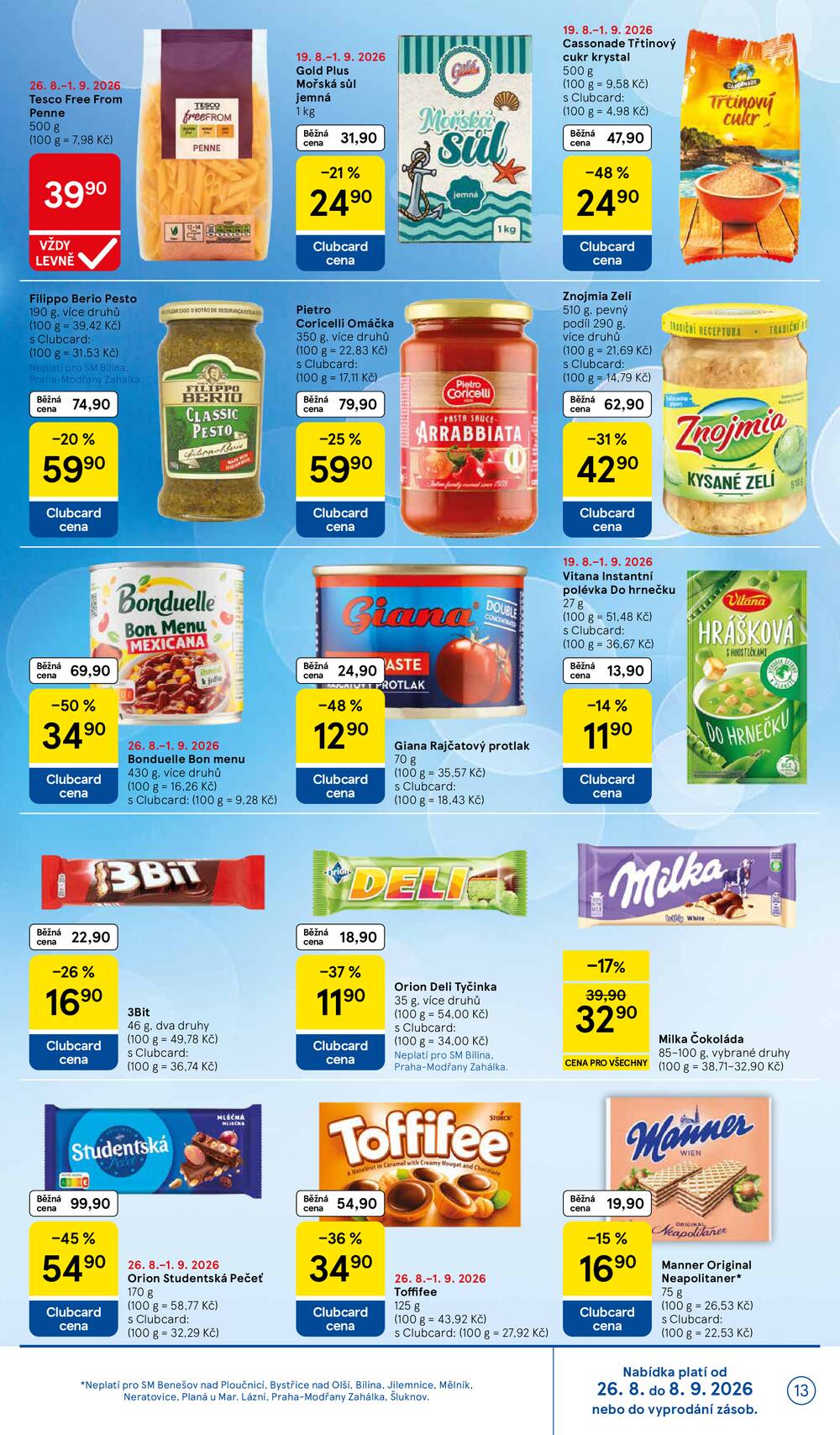 Leták Tesco - Tesco supermarkety od 26.8. do 1.9.2026 - strana 13 Leták Tesco - Tesco supermarkety od 26.8. do 1.9.2026 - strana 13