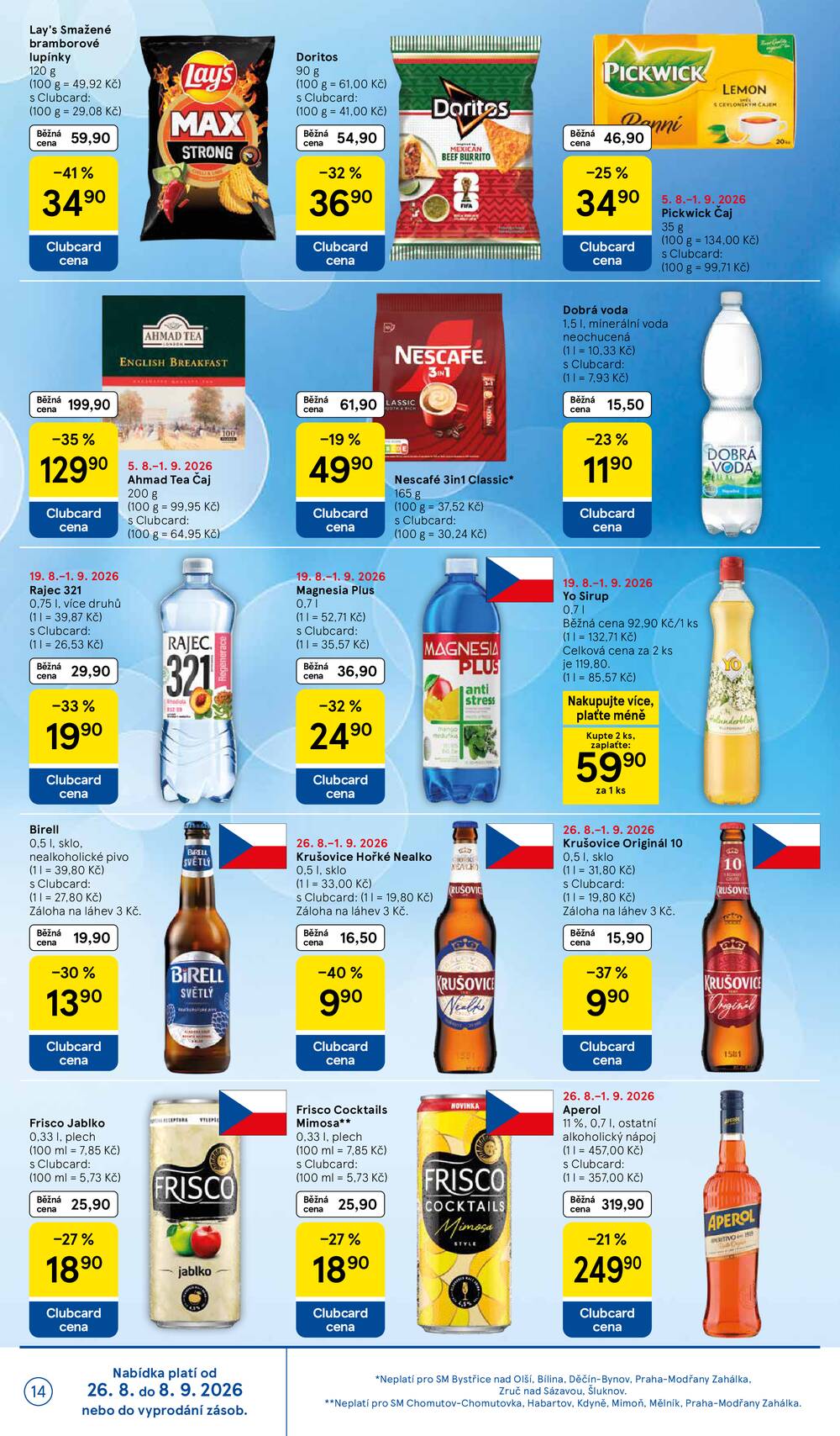 Leták Tesco - Tesco supermarkety od 26.8. do 1.9.2026 - strana 14 Leták Tesco - Tesco supermarkety od 26.8. do 1.9.2026 - strana 14
