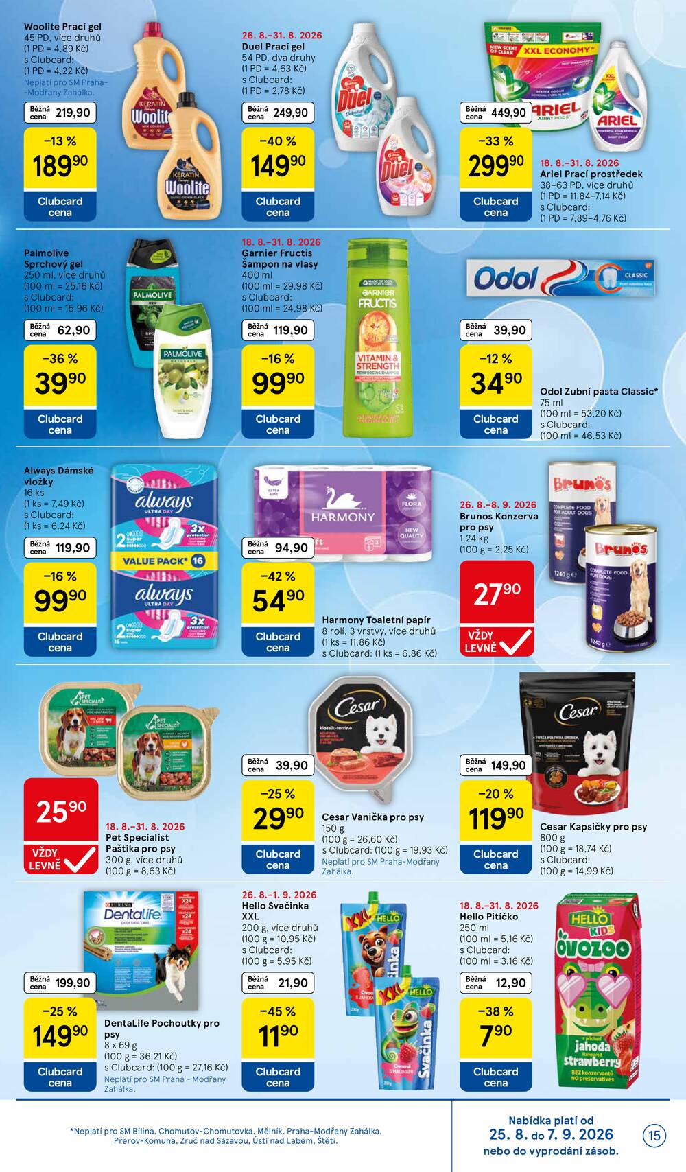 Tesco supermarkety od 26.8. do 1.9.2026